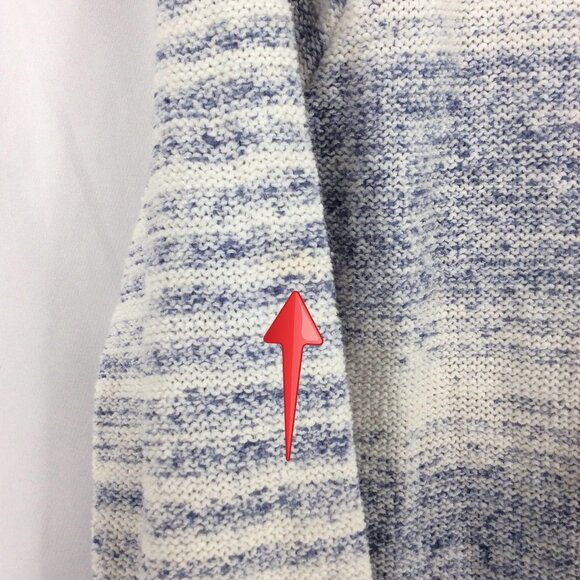 Gap Sweater Womens Size Large Blue White Marled Raglan 3/4 Sleeve - Picture 7 of 9
